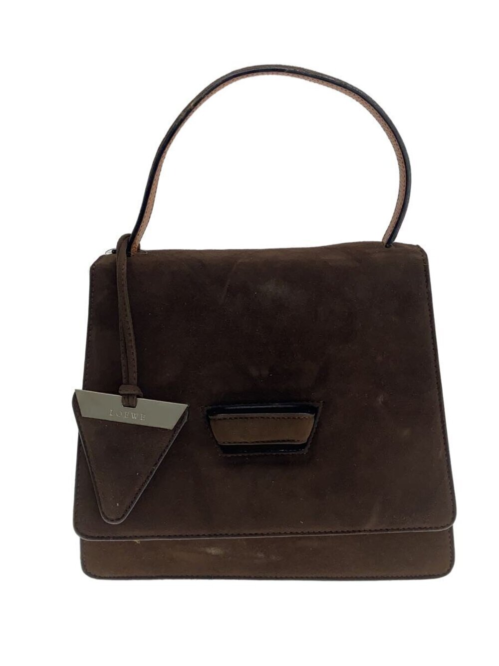 Loewe Handbag Suede Brown Solid